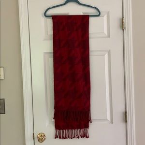Red and Maroon Patterned Scarf